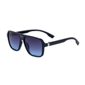 Classic black square frame sunglasses with blue-purple gradient lenses and metal accents - C4 Glossy Black Frame Gunmetal Detail / Blue Purple Gradient Lens
