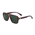 Stylish tortoiseshell square polarized sunglasses with dark green lenses and gold accents - C5 Tortoise Frame Gold Points G15 Green Lens