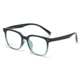 Fashionable square eyeglasses frame in gradient teal finish for women style 4146003 - C10 Gradient Black Green