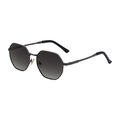 Fashion rectangular sunglasses with dark grey gradient lenses and grey metal temples - Gunmetal Gray Frame Gray Lens