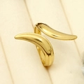 Anello aperto geometrico minimalista in oro 18k con design irregolare a doppia ala - Anello Aperto a Linee Irregolari / Oro