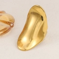Verstellbarer goldener Lavaring in Herzform mit hochglanzpoliertem Finish - Lava Rechteckiger Stil (A4705)