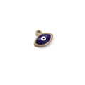 Gold-plated stainless steel Evil Eye pendant with deep blue and white enamel details - Small Dark Blue Drip Oil Eye Pendant
