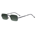 Lunettes de soleil rectangulaires sans monture avec verres dégradés verts et métal - Monture Gunmetal Vert Gris (C4)