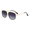 Square aviator sunglasses with black frame, gold bridge, and grey gradient lenses - Gold Silver Matte Black Frame Gray Gradient (C1)