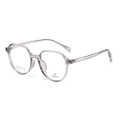 Transparent grey square large frame glasses for men with retro acetate optical structure - Transparent Grey Purple (C2)