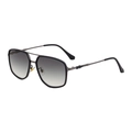 Square pilot sunglasses for men with dark grey gradient lenses and black metal frames - Gunmetal Matte Black Frame Gray (C5)