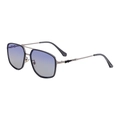 Occhiali da sole squadrati stile pilota con montatura in metallo e lenti sfumate chic - Canna di Fucile Nero Cornice Grigio Blu Rivestimento (C6)