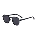 Gafas de sol polarizadas negro mate cuadradas con montura geométrica y lentes grises - C1 Montura Negra Mate Lente Gris