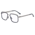 Polarized square sunglasses in grey and silver finish with retro double bridge frame - C7 Silver Gray Stripe White Lens