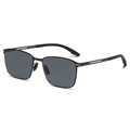 Gafas de sol polarizadas cuadradas para hombre con montura negra mate y lentes grises - C1 Montura Negra Brillante Lente Gris