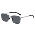 Gafas de sol polarizadas cuadradas con montura de metal plateado y lentes grises - C3 Montura Blanco Plateado Lente Gris