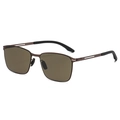 Gafas de sol polarizadas para hombre con montura de metal marrón y lentes oscuras - Montura Té Lente Té