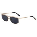 Mens metal double bridge sunglasses with gold frames and dark grey tinted lenses - Gold Frame Gray Lens (C1)