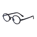 Polarized round frame sunglasses in matte black with a unique double-layered hollow design - Matte Black Frame Clear Lens