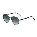 Modern square sunglasses with dark grey metal frame and green gradient lenses - C4 Gunmetal Frame Gray Green (Short Temples)