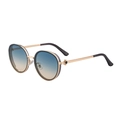Round retro sunglasses with gold metal frame and blue to orange gradient lenses - Gold Frame (Green-Orange Gradient Lenses) (C5 Gold-Green-Orange)