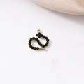 Pendente a serpente dorato con pietre nere per collane o bracciali alla moda - Ciondolo Serpente Nero