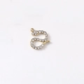 Ciondolo a forma di serpente dorato con pavé di strass brillanti per gioielli DIY - Ciondolo Serpente Bianco