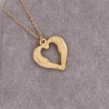 Collana con ciondolo a cuore texture lava in acciaio inossidabile placcato oro 18k - Cuore Ondulato