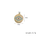 18mm goldener böhmischer Evil Eye Anhänger mit bunten Strasssteinen für DIY Schmuck - Großer Runder Blauer Augenstil