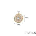 Böhmischer Evil Eye Anhänger in Gold mit bunten Zirkonsteinen, 18 mm Durchmesser - Großer Runder Bunter Augenstil