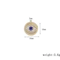 Evil Eye Anhänger aus goldenem Edelstahl mit blau-weißen Kristallen, Größe 16mm x 18mm - Mittlerer Runder Dunkelblauer Augenstil