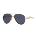 Lunettes aviateur en métal doré avec verres gris foncé et branches ergonomiques - C1 Monture Dorée Verres Gris