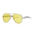 Lunettes aviateur tendance avec monture en métal argenté et verres jaunes translucides - Monture Nickel Blanc Verres Jaunes