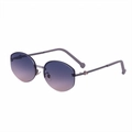 Gafas de sol poligonales sin montura con lentes degradadas azul-rosa y montura gris oscuro - Montura Oro Grisáceo Lentes Degradadas Naranja (C5)