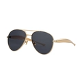 Klassieke aviator zonnebril met goudkleurig metalen montuur en donkere glazen voor dames - Gouden Frame Grijs