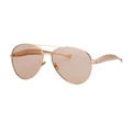 Classic aviator sunglasses with gold metal frame and light brown transparent lenses - Bright Gold Champagne Lens (XN)