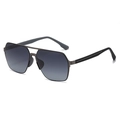 Gafas de sol aviador cuadradas con montura gris oscuro y lentes degradadas - Montura de Bronce Lente Degradado Gris(M05)