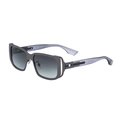 Square punk sunglasses for men featuring a translucent grey frame and gradient lenses - Matte Gunmetal Green