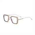 Square double bridge glasses with gold metal frames and tortoiseshell accents - C10 Tortoise White Clear