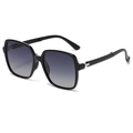 Klassische quadratische Polarisierte Sonnenbrille für Herren mit schwarzem Gestell - C1 Schwarz
