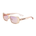 Vintage Punk Sonnenbrille mit goldenem Metallrahmen und lila Verlaufgläsern für Herren - Matt Gold Hellbraun Blau