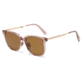 Polarisierte Sonnenbrille mit transparentem tee-rosa Rahmen und braunen Gläsern - Transparenter Rosa Rahmen Teegläser (C4)