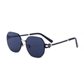 Women's black oversized octagonal sunglasses with gold hardware and spiral temples - Gold Black All Gray (C1)