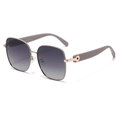 Lunettes de soleil carrées polarisées avec verres dégradés gris et branches mates - Style Double Gris (C5)