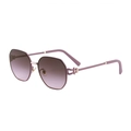 Fashion oversized polygonal sunglasses in dusty rose pink with gradient purple lenses - Gold Pink Frame Grey Pink Lens (C4)