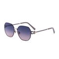 Damen Oversize-Sonnenbrille mit blau-violettem Farbverlauf und grauem Gestell im Retro-Stil - Gold Greige Rahmen Orangefarbene Verlaufsgläser (C5)