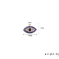 Bohemian gold stainless steel evil eye charm with blue crystals for DIY jewelry 16x12mm - Small Round Dark Blue Eye Style