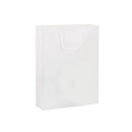 Minimalist matte white paper jewelry gift bag with woven rope handles for packaging - White Gift Bag (12*5.7*16)