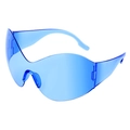 Sportieve Y2K oversized randloze zonnebril in doorschijnend hemelsblauw - Transparant Blauw (C6)