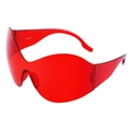 Lunettes de soleil enveloppantes Y2K en finition rouge translucide éclatante - Rouge Transparent (C8)