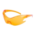 Futuristic Y2K sport sunglasses with orange flame lens and translucent frame - Transparent Orange (C3)