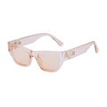 Chic cat-eye sunglasses with transparent pink frame and light orange lenses - Transparent Apricot Gold Light Orange Yellow