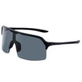 Outdoor cycling sports sunglasses with large black frame and wrap around shield lens - Matte Black Gray (C1)