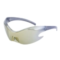 Y2K futuristic sports sunglasses with yellow-green mirrored lenses and gray frames - Gold Mirror (C5)